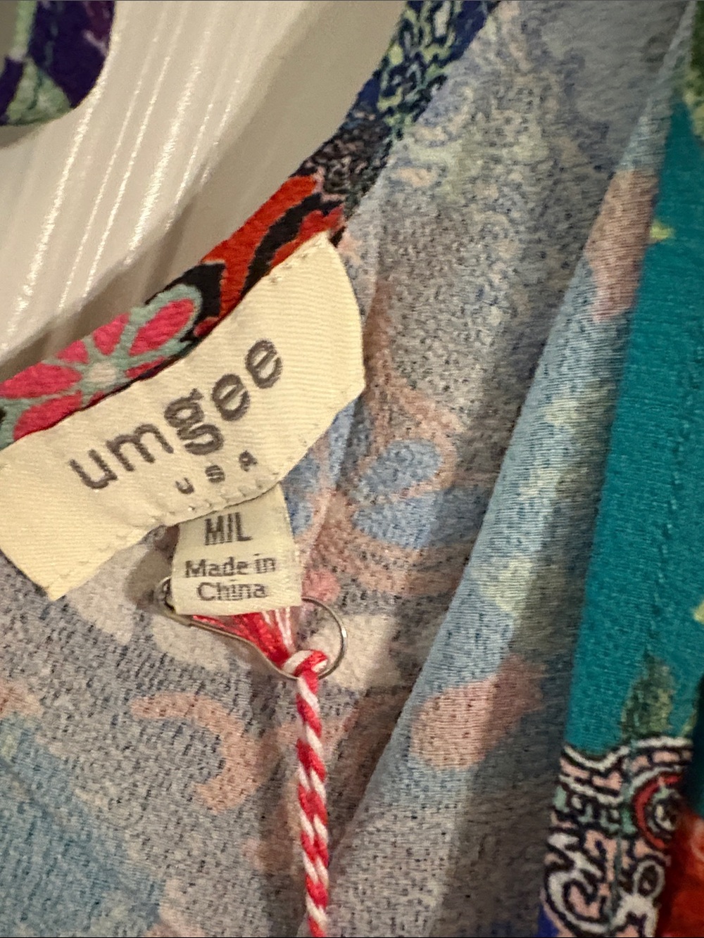Umgee Multicolor Boho Patchwork Kimono - Teal, Purple & Pink Accents - Picture 2 of 4